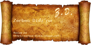 Zerbes Diána névjegykártya